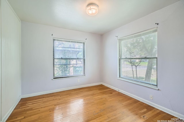 empty room featuring light wood-type flooring