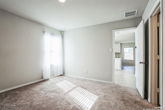 spare room with carpet flooring and sink