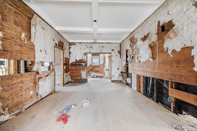 misc room with beamed ceiling and coffered ceiling