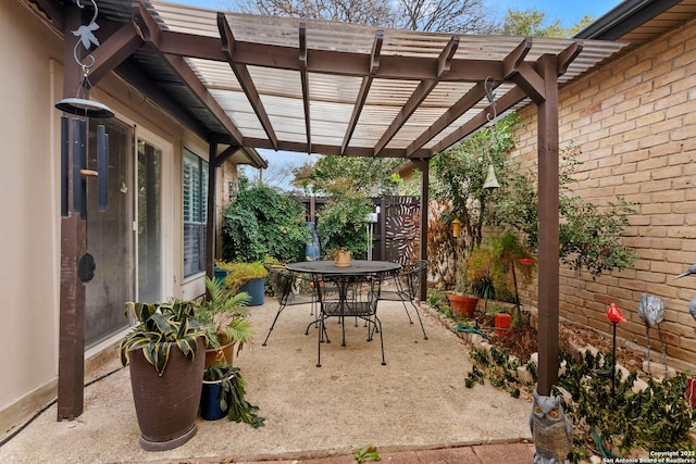 view of patio with a pergola