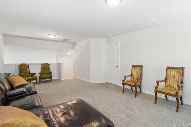 living room with carpet flooring