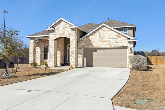 view of front of home with a garage