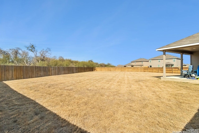 view of yard with a patio