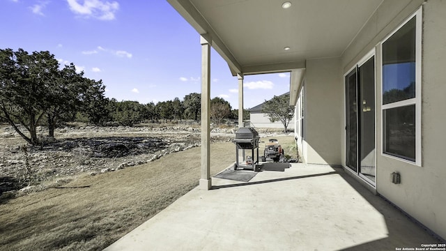 view of patio featuring grilling area