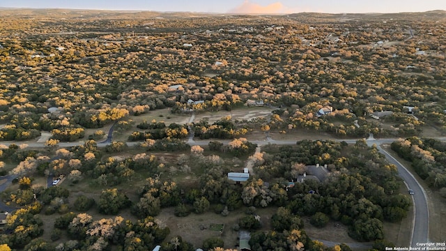 view of aerial view at dusk