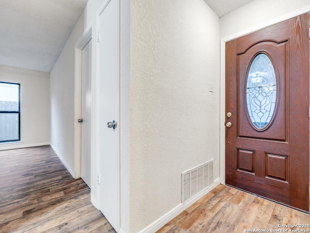 foyer featuring wood-type flooring