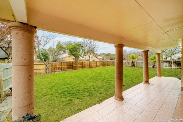 view of yard featuring a patio