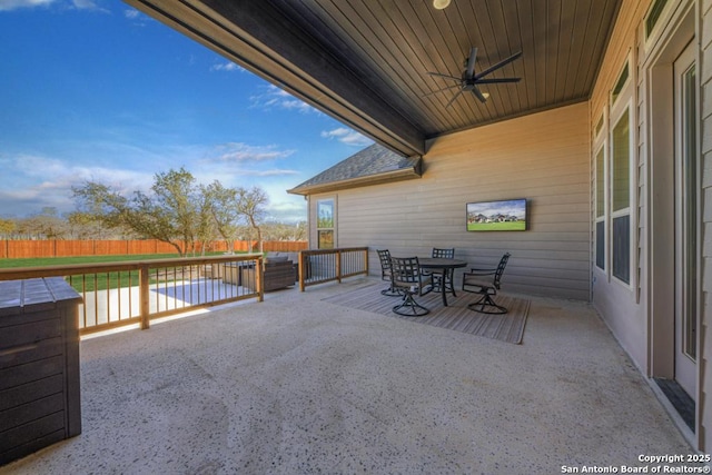 view of patio / terrace with ceiling fan