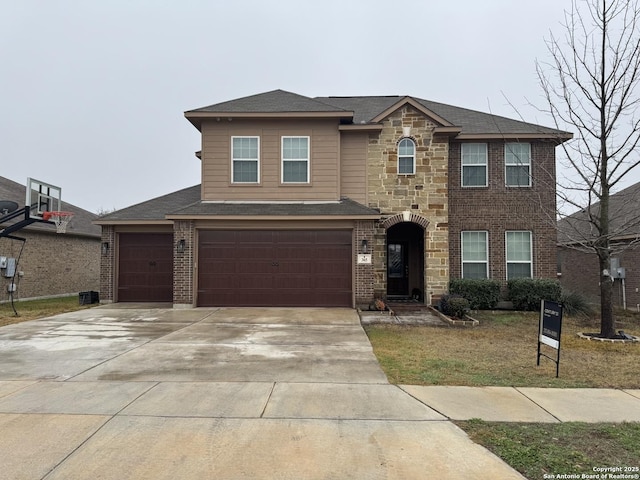 view of front facade with a garage