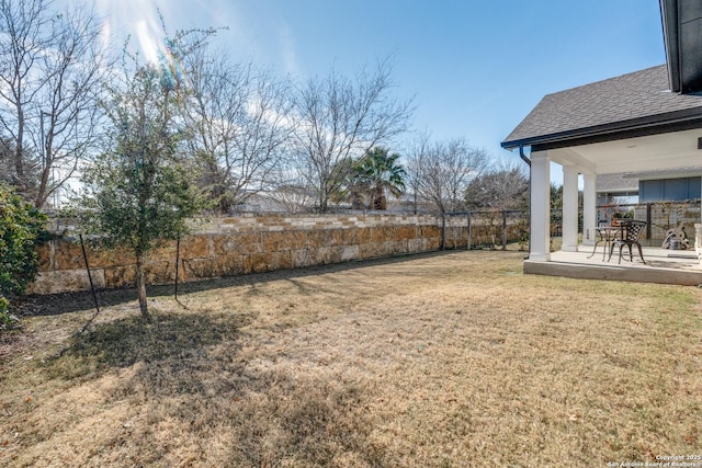 view of yard featuring a patio area