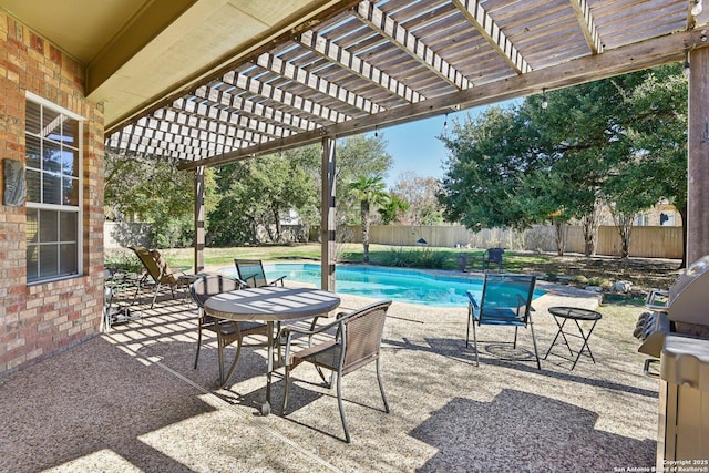 view of pool featuring a patio and a pergola