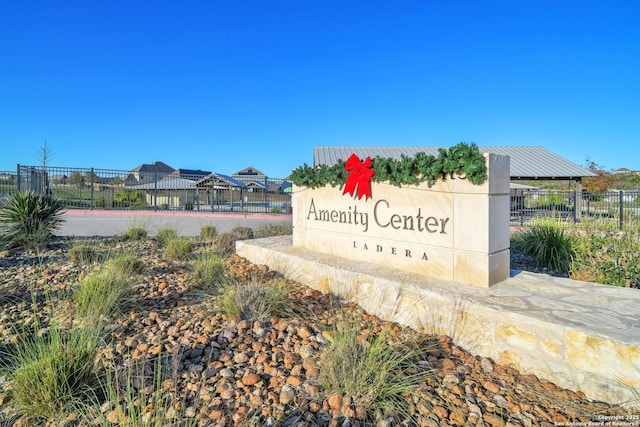 view of community sign