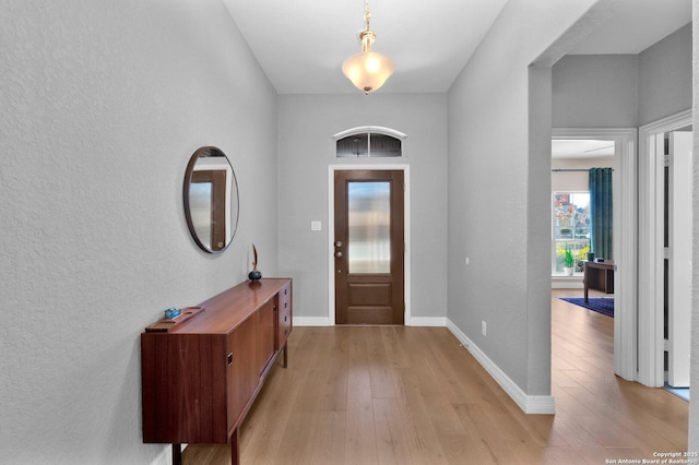 entryway featuring light wood-type flooring