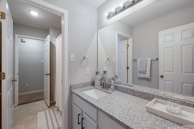 bathroom featuring vanity and tile patterned floors