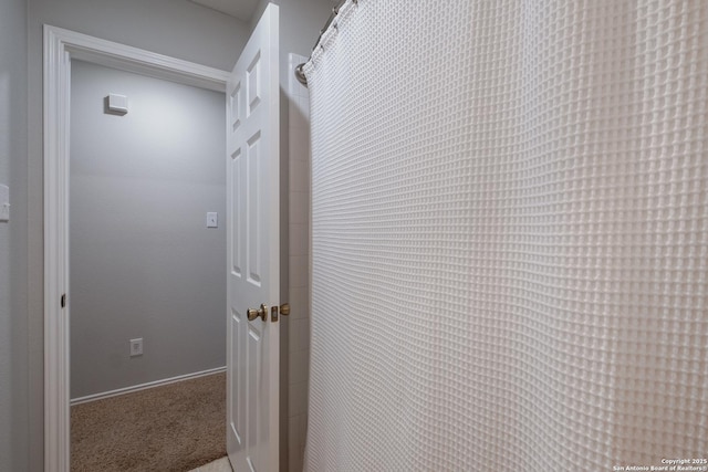 hallway with carpet