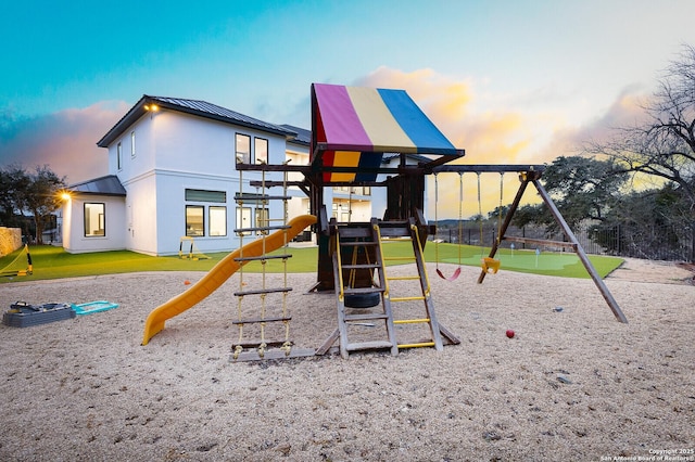 view of playground at dusk