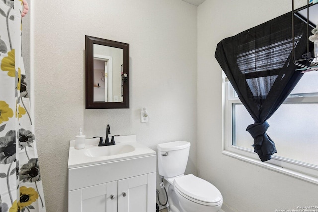 bathroom with toilet and vanity