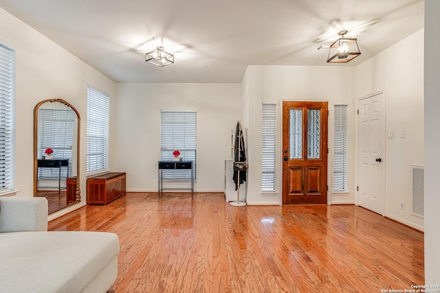 foyer featuring light hardwood / wood-style floors