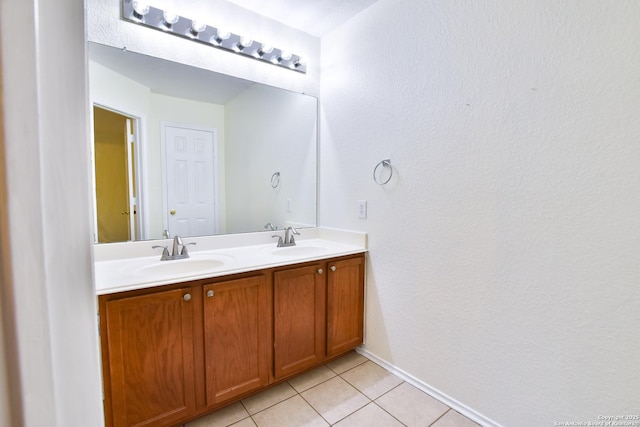 bathroom featuring vanity and tile patterned flooring