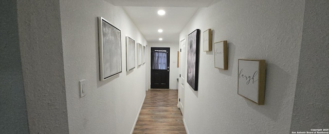 hall featuring wood-type flooring