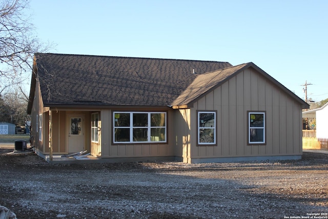 view of front of home with central AC