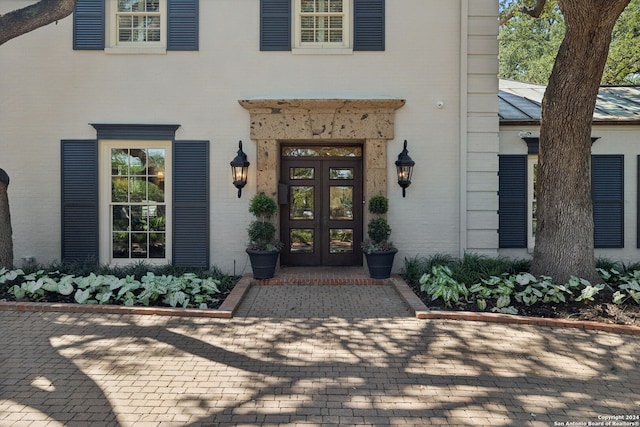 entrance to property with french doors