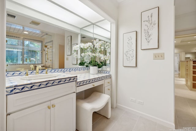 bathroom featuring vanity and tile patterned floors