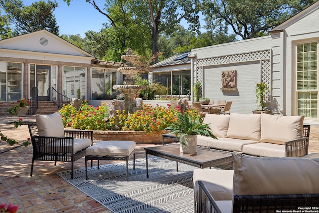 view of patio / terrace featuring an outdoor living space