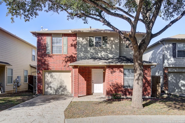 view of front of home with a garage