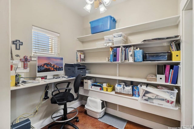 home office featuring built in desk