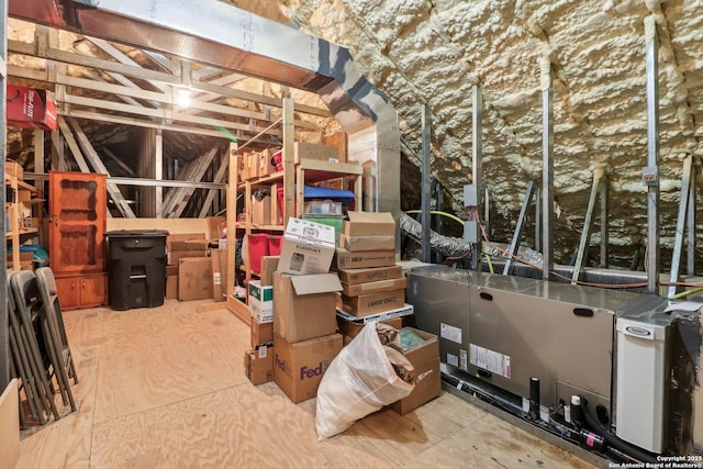 view of unfinished attic