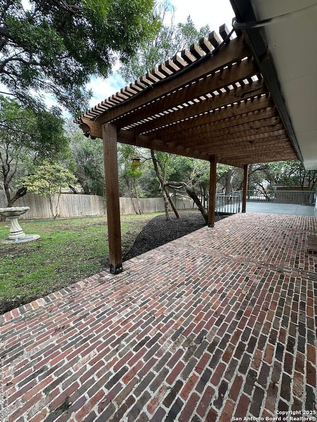 view of patio with a pergola