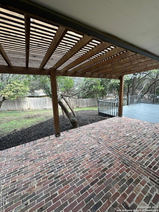 view of patio with a pergola