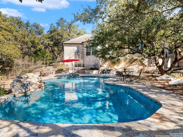 view of pool with a patio