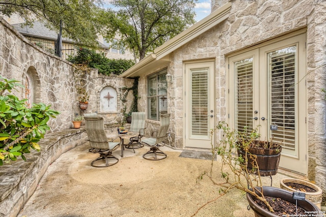 view of patio with french doors