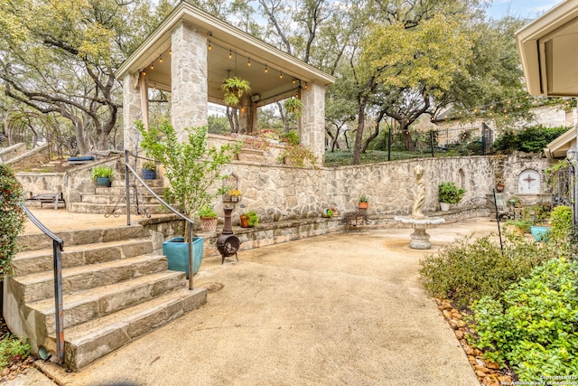 view of patio / terrace with ceiling fan