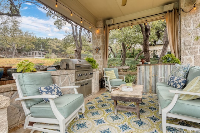 view of patio with area for grilling