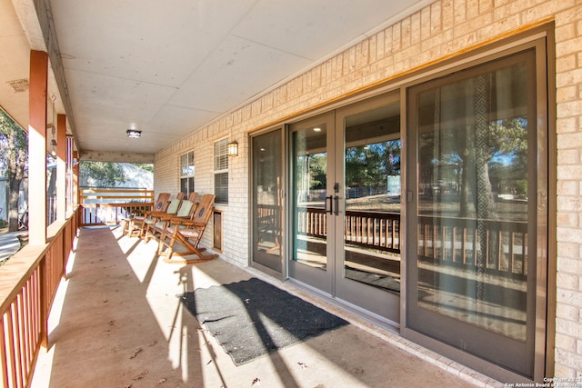 view of exterior entry with french doors