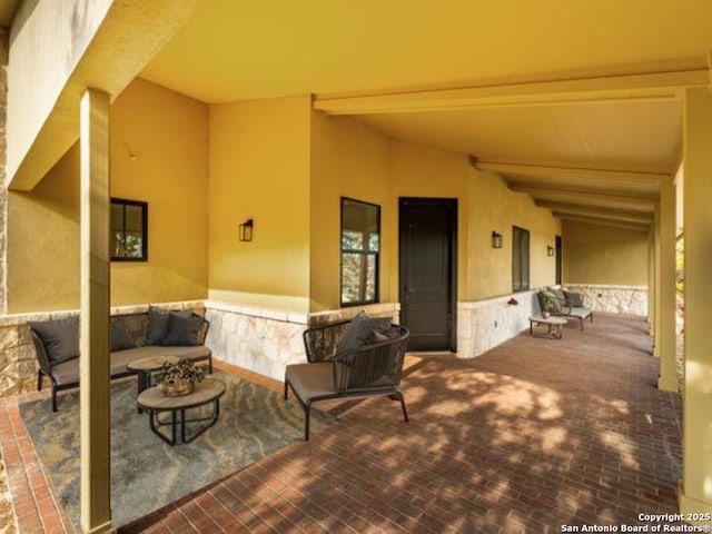 view of patio with an outdoor living space