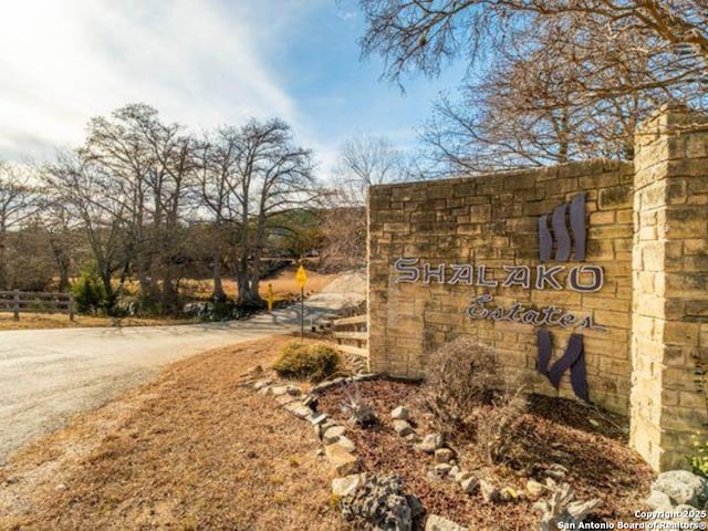 view of community sign