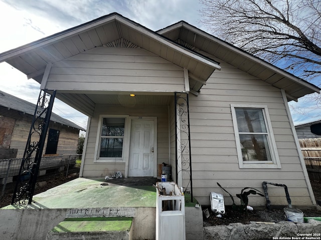 view of bungalow-style home