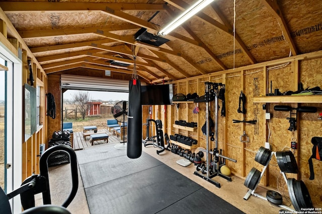 interior space with lofted ceiling