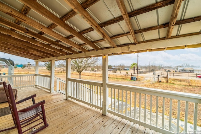 deck with a rural view