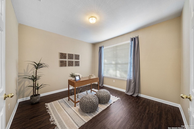 office space featuring dark hardwood / wood-style floors