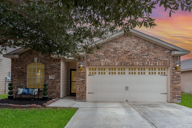 view of front of house with a garage