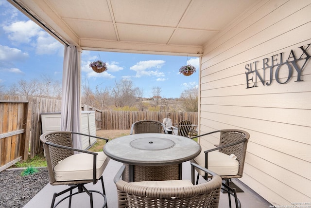 balcony featuring a patio area