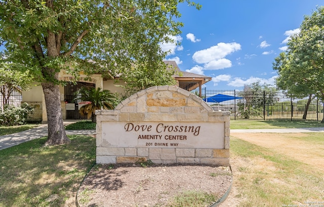 view of community sign