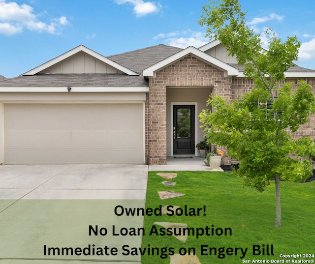 5533 Black Walnut, Bulverde, TX 78163 - view of front of home with a garage and a front yard
