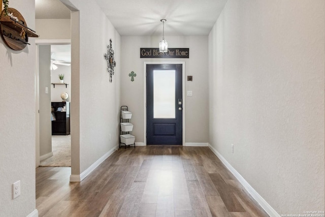 entrance foyer with wood-type flooring