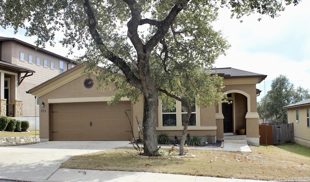 view of front of house with a garage